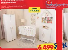 BEBEKONFOR SWEETBEAR BEBEK ODASI TAKIMI BEŞİK DOLAP ŞİFONYER - YATAK DAHİLDİR fiyat ve kampanya bilgisi